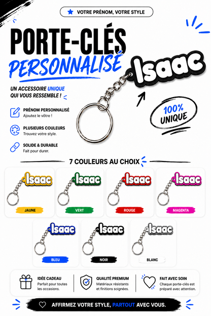 Porte-clés personnalisé : 3 couleurs