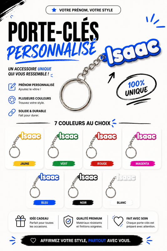 Porte-clés personnalisé : 2 couleurs