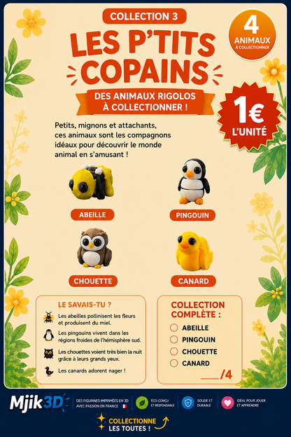 Mini figurine flexi animal - Les P'tits Copains