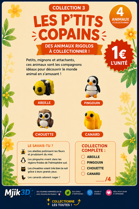 Mini figurine flexi animal - Les P'tits Copains