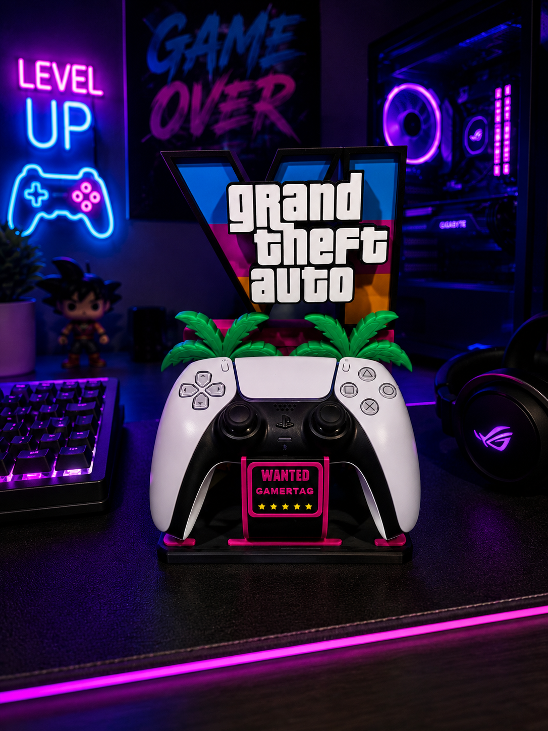 🌴 Support Manette PS5 GTA VI Premium – Édition Vice City